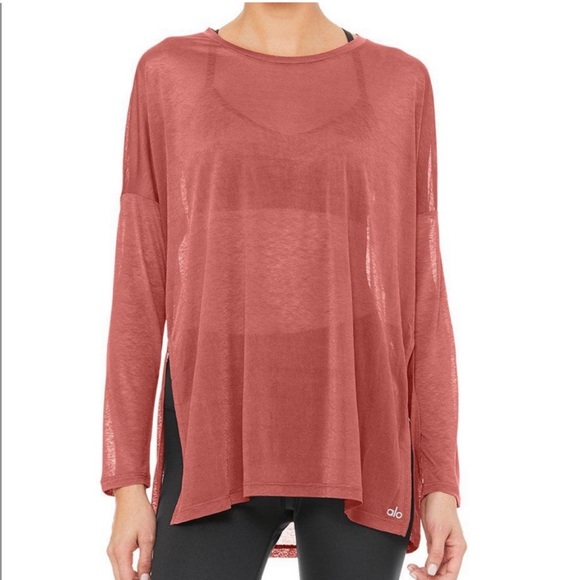 ALO Yoga Tops - ALO Yoga Arrow Oversized Long Sleeve Top